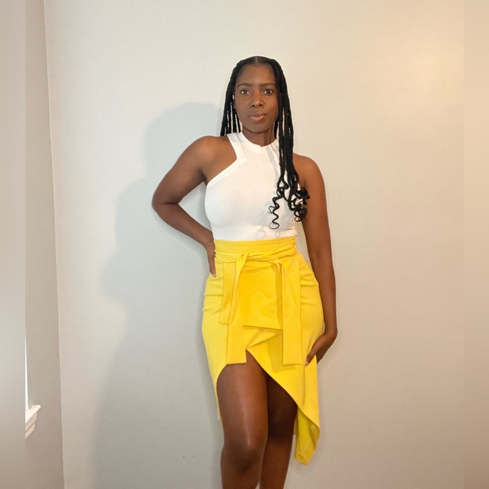 Canary Yellow Lavish Alice Kimono Skirt